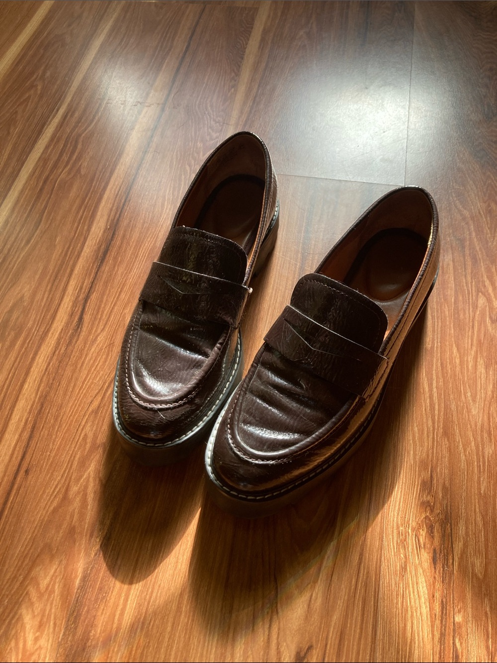 Franco Sarto Women’s Brown Leather Penny Loafers